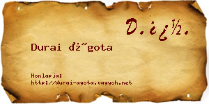Durai Ágota névjegykártya